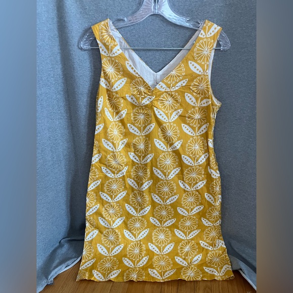 Boden sleeveless dress - Women's Size 6 - floral, geometric, sunflower yellow - Picture 3 of 14